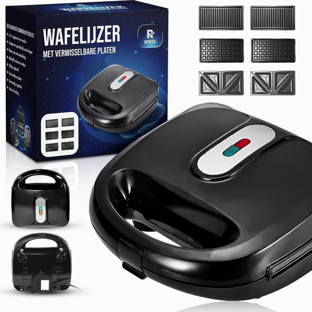 Risess® Wafelijzer 3in1