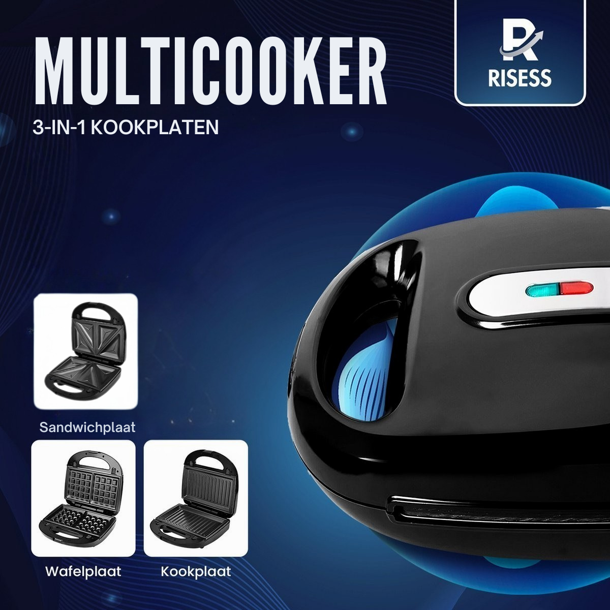 Risess® Wafelijzer 3in1