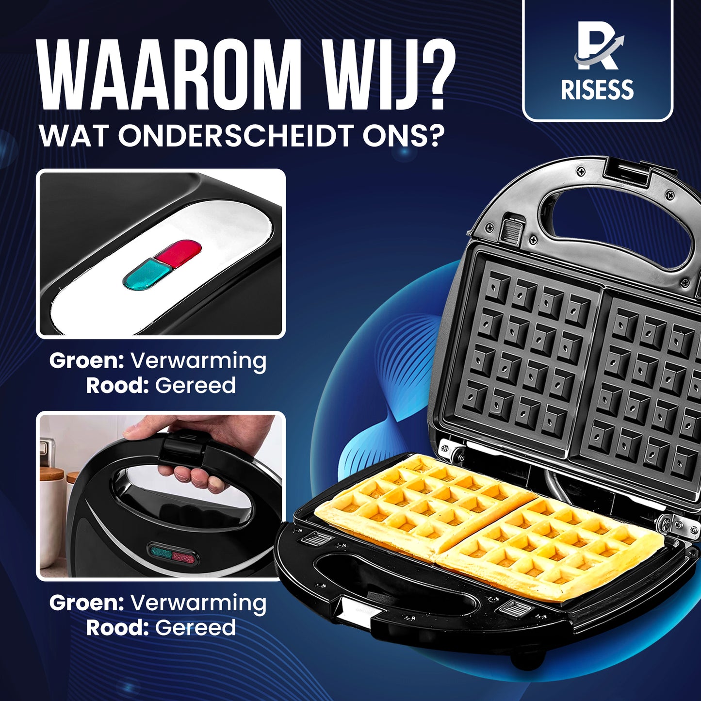 Risess® Wafelijzer 3in1